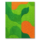Vibrant Green Orange Abstract Wave Rug