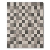 Grey Modern Grey Grid Area Rug