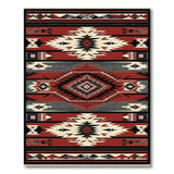 Red Southwestern Geometric Southwestern Area Rug