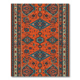 Orange Teal Persian Area Rug