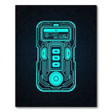 Futuristic Neon Circuit Blue Teal Area Rug
