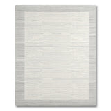 Modern Grey Stripe Border Area Rug
