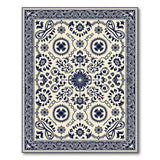 Blue and Teal Traditional Persian Navy Blue Persian Floral Area Rug