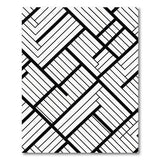 Black White Geometric Line Modern Area Rug
