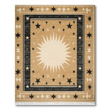 Tan Sunburst Starfield Area Rug