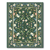 Lush Green Floral Vintage Area Rug