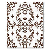 Brown and Tan Vintage Brown Damask Floral Area Rug