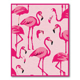 Playful Pink Flamingo Pixel Area Rug