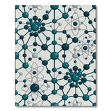 Teal Molecule Atom Network Area Rug