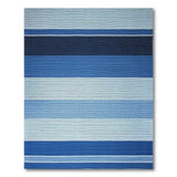 Blue Striped Woven Area Rug