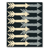 Distressed Grey Arrow Pattern Area Rug