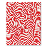 Red Bold Red Wavy Stripe Area Rug