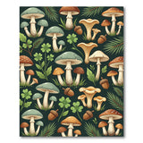 Whimsical Forest Mushroom Pattern Area Rug