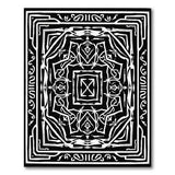 Intricate Black White Geometric Tribal Area Rug