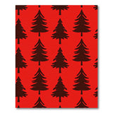 Bold Red Pine Tree Silhouette Area Rug