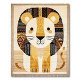 Cute Tribal Lion Kids Area Rug