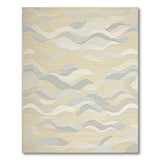 Wavy Beige Neutral Abstract Area Rug