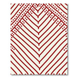 Red Geometric Diamond Line Area Rug