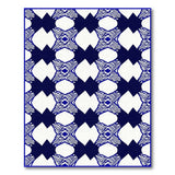 Navy Blue Geometric Diamond Area Rug