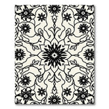 Black White Floral Vine Lace Area Rug