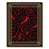 Red Bold Red Black Tribal Swirl Area Rug