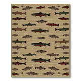 Tan Rainbow Trout Fish Area Rug