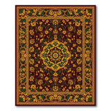 Traditional Persian Floral Red Floral Medallion Persian Area Rug