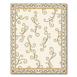 Ornate Gold Vine Floral Cream Area Rug
