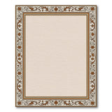 Beige Area Rug with Ornate Floral Border