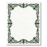Ornate Green Floral Scroll Border Rug