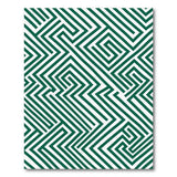 Green Labyrinth Maze Geometric Area Rug