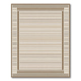 Beige and Neutral Beige Striped Border Geometric Area Rug