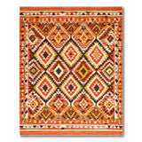 Orange Vibrant Orange Diamond Geometric Southwestern Rug