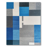 Blue Geometric Patchwork Area Rug
