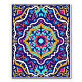 Vibrant Multi-Color Star Mandala Area Rug