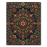 Ornate Traditional Persian Floral Medallion Rug