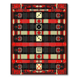 Bold Red Dice Geometric Area Rug