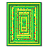 Green February Letter Maze Area Rug