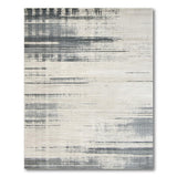 Distressed Grey Horizontal Stripe Area Rug