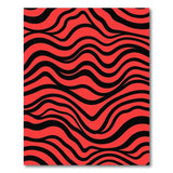 Red Bold Red Black Wavy Stripe Area Rug