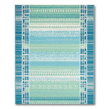 Blue Teal Striped Coastal Area Rug