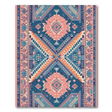 Teal Pink Orange Diamond Southwestern Area Rug