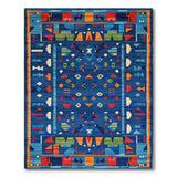 Vibrant Blue Multi-Color Southwestern Area Rug