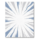 ODIKA Washable Abstract Radial Sunburst Area Rug - Blue & Grey Low Pile Modern Non-Slip Carpet