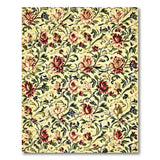 Vintage Red Peony Floral Cream Area Rug