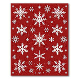 Festive Red Snowflake Geometric Modern Area Rug