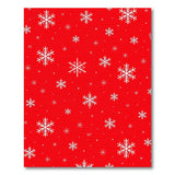Red Geometric Modern Festive Red Snowflakes Area Rug