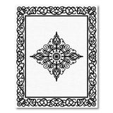 Traditional Persian Black and White Ornate Black White Mandala Area Rug