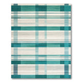 Teal Plaid Woven Area Rug