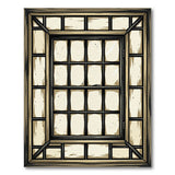 Distressed Shoji Window Frame Area Rug